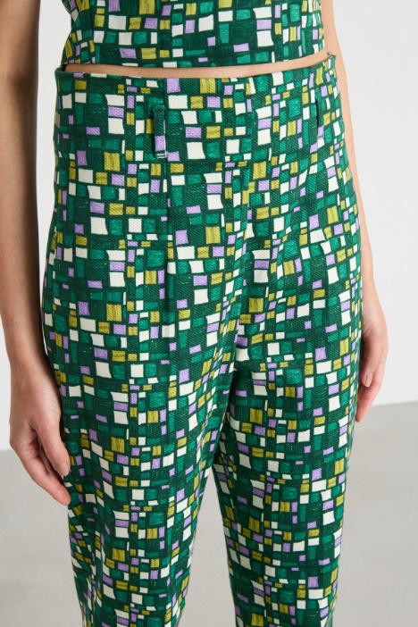 Pantalone stretch stampato