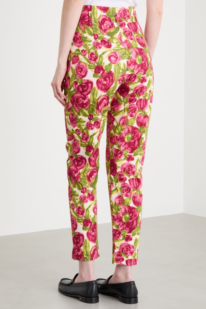 Printed stretch-cotton trousers Intrend - 4