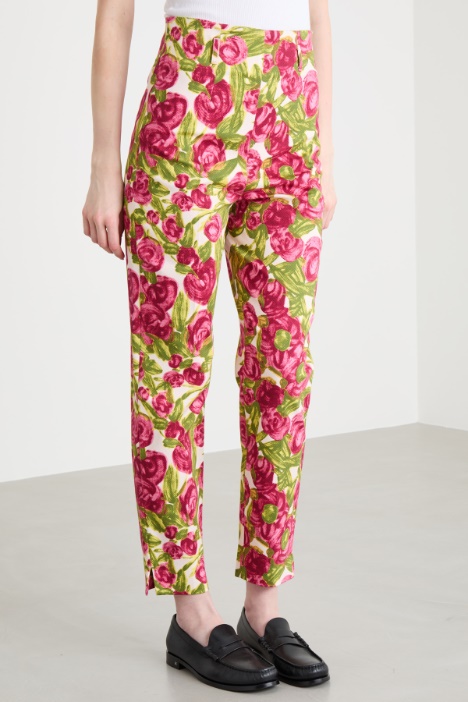 Pantalone stretch stampato