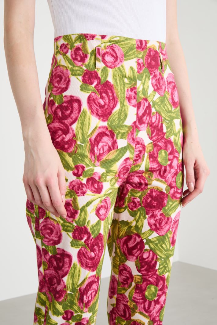 Printed stretch-cotton trousers Intrend - 3