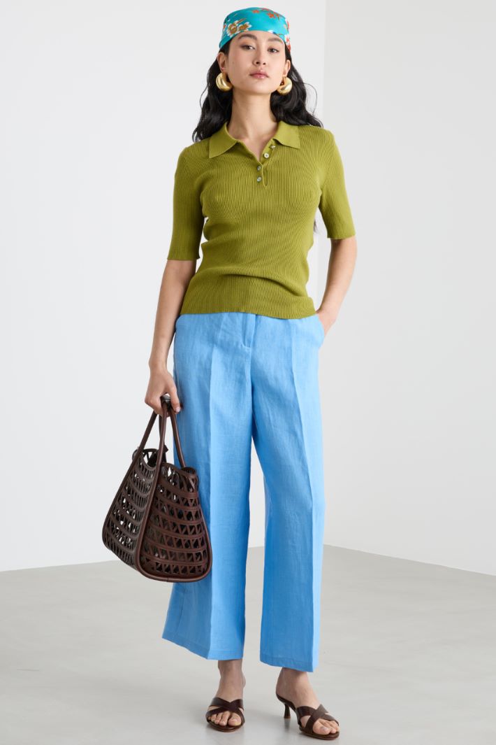 Pantalone ampio in tela Intrend