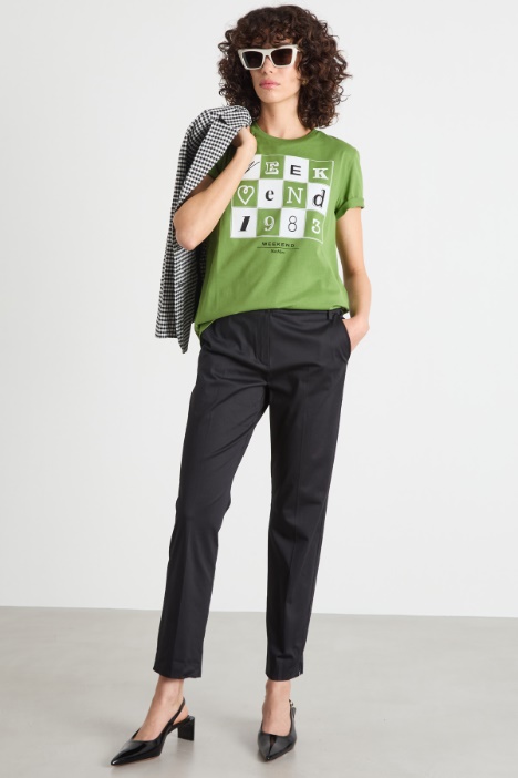 Stretch satin chino trousers Intrend