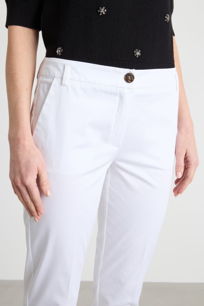 Stretch satin chino trousers Intrend - 3