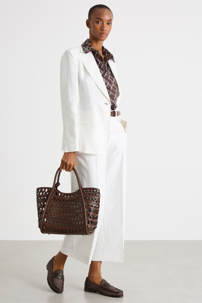 Cropped canvas trousers Intrend