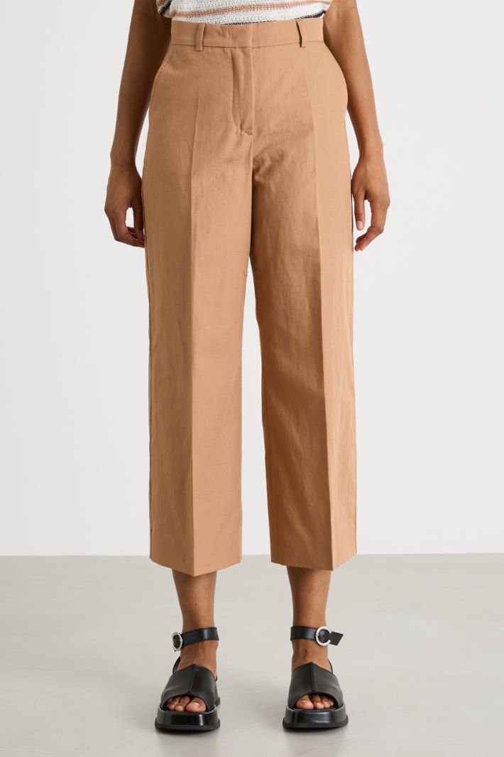 Cropped canvas trousers Intrend - 2