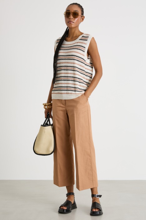 Cropped canvas trousers Intrend