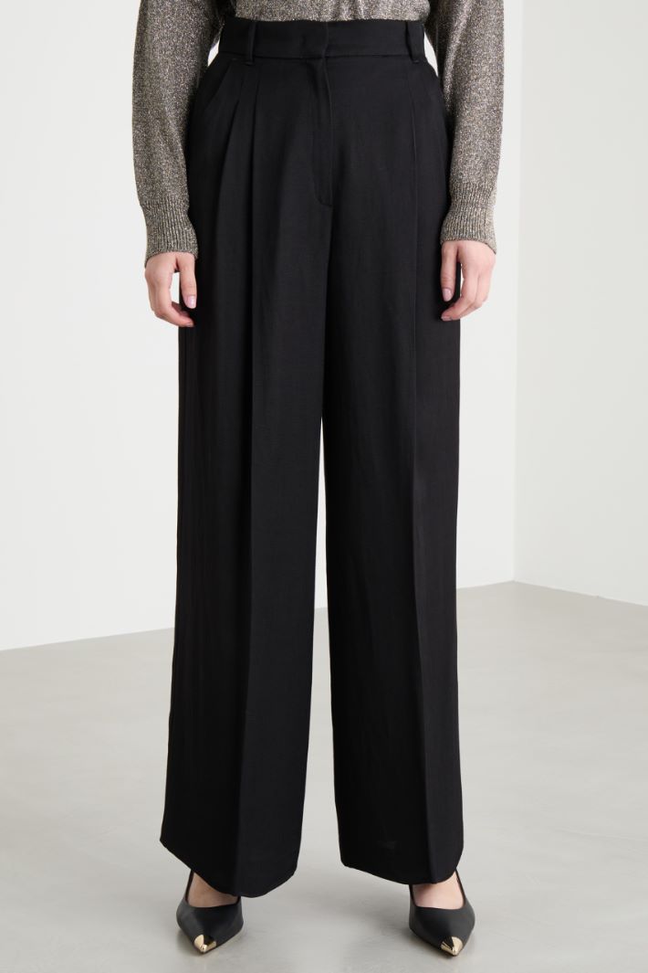 Pleated wide-leg trousers Intrend - 2