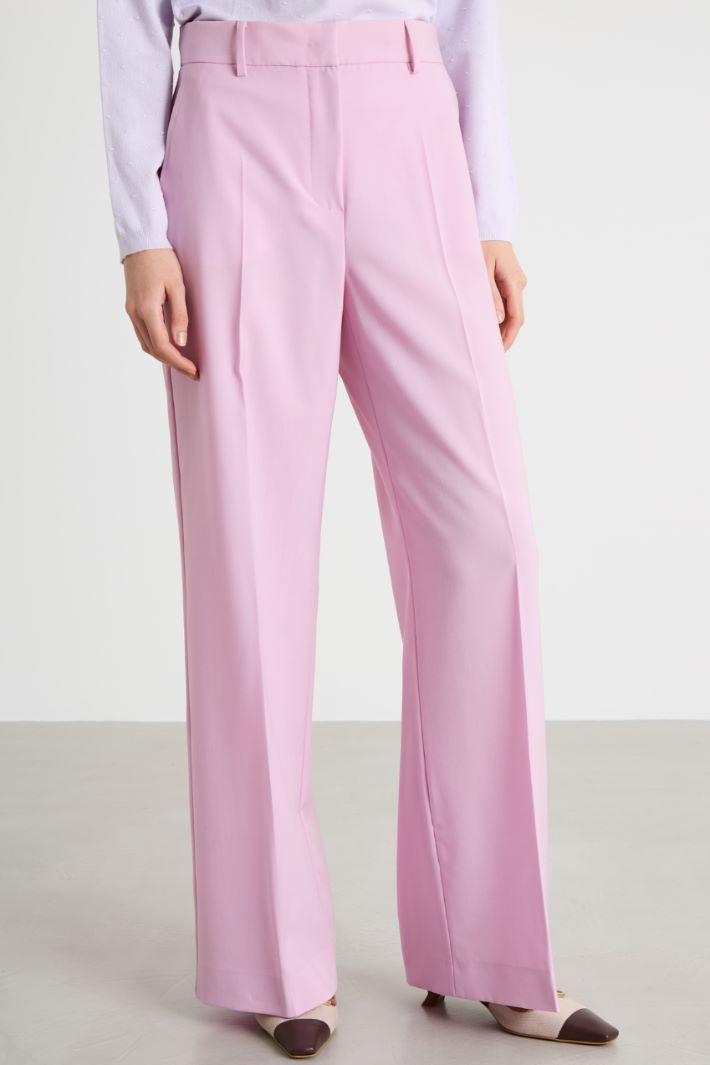 Wide-leg wool canvas trousers Intrend - 2