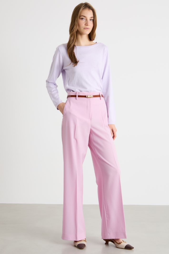 Wide-leg wool canvas trousers Intrend