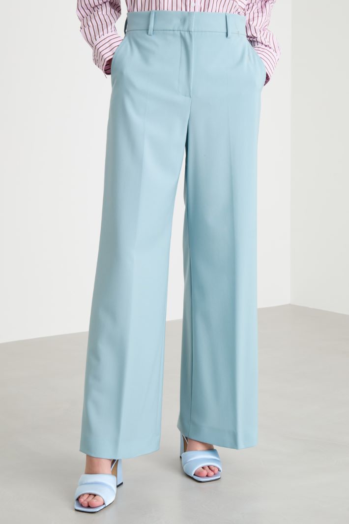 Wide-leg wool canvas trousers Intrend - 2
