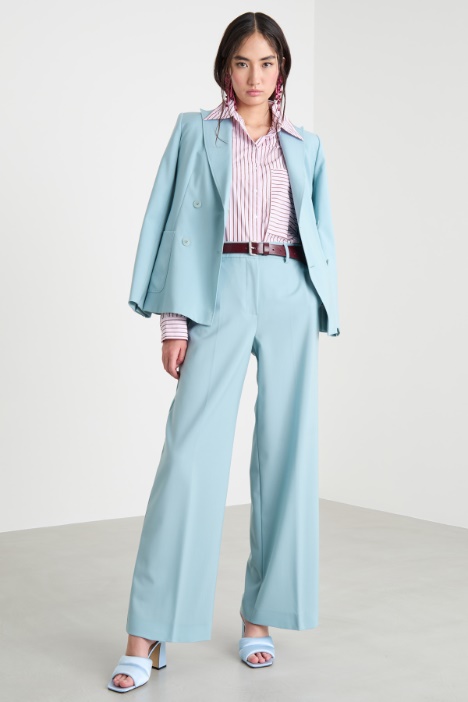 Wide-leg wool canvas trousers Intrend