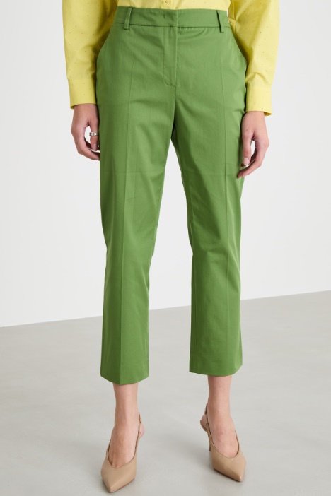 Pantalone a sigaretta in gabardina