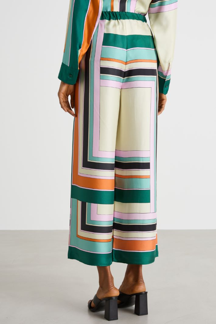 Printed twill trousers Intrend - 4