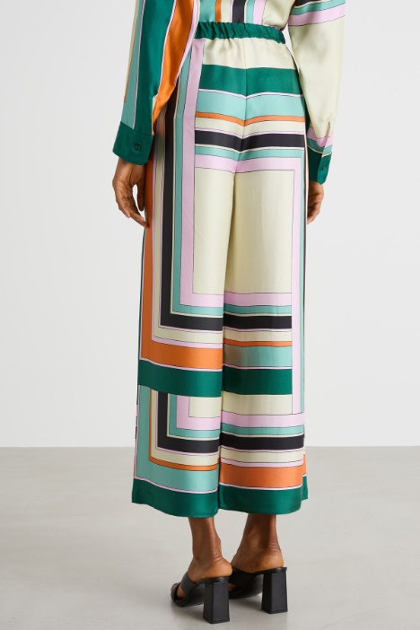 Pantalone in twill stampato