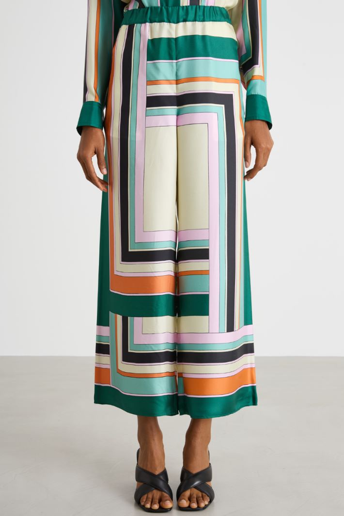 Printed twill trousers Intrend - 2