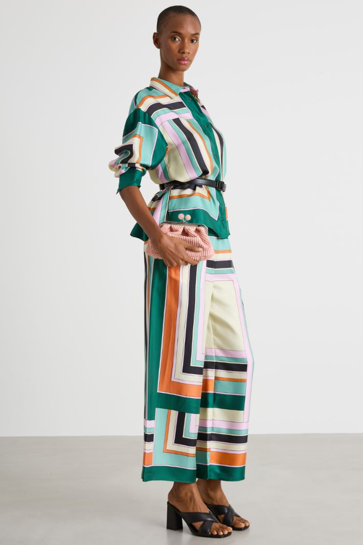 Printed twill trousers Intrend