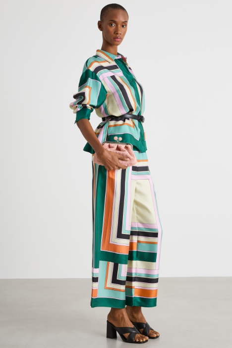 Printed twill trousers Intrend