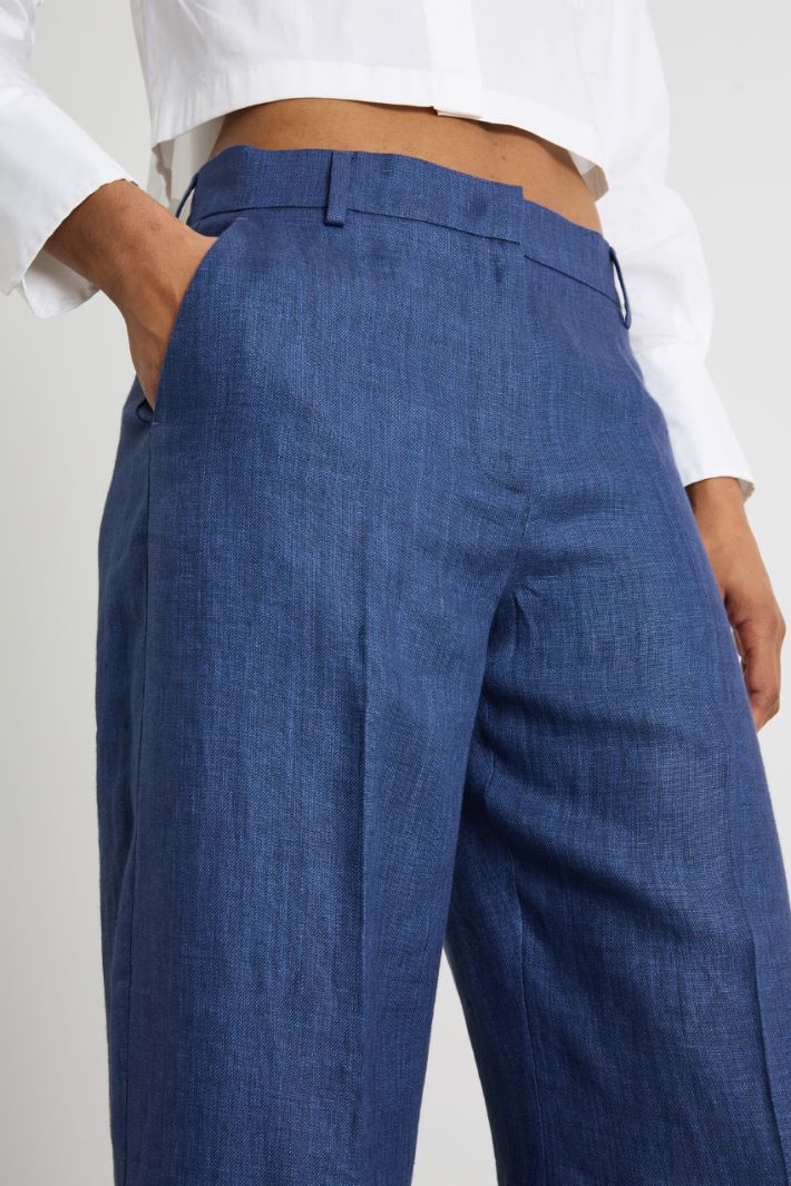 Linen canvas trousers Intrend - 3