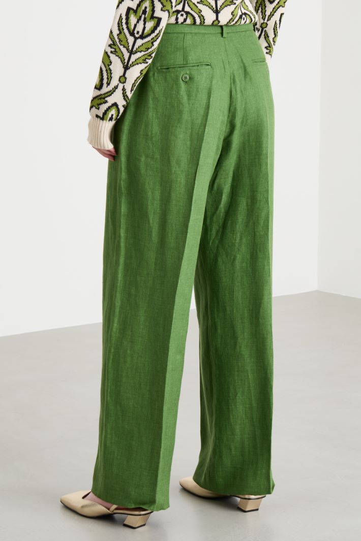 Linen canvas trousers Intrend - 4