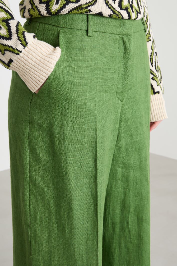 Linen canvas trousers Intrend - 3