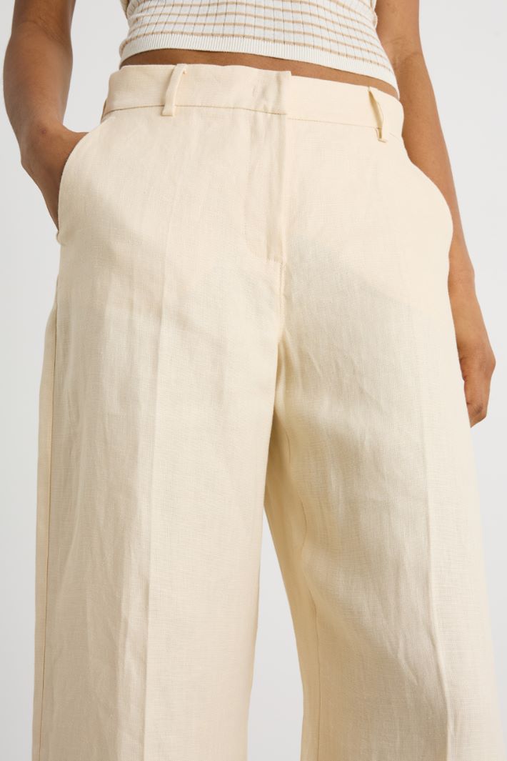 Linen canvas trousers Intrend - 3