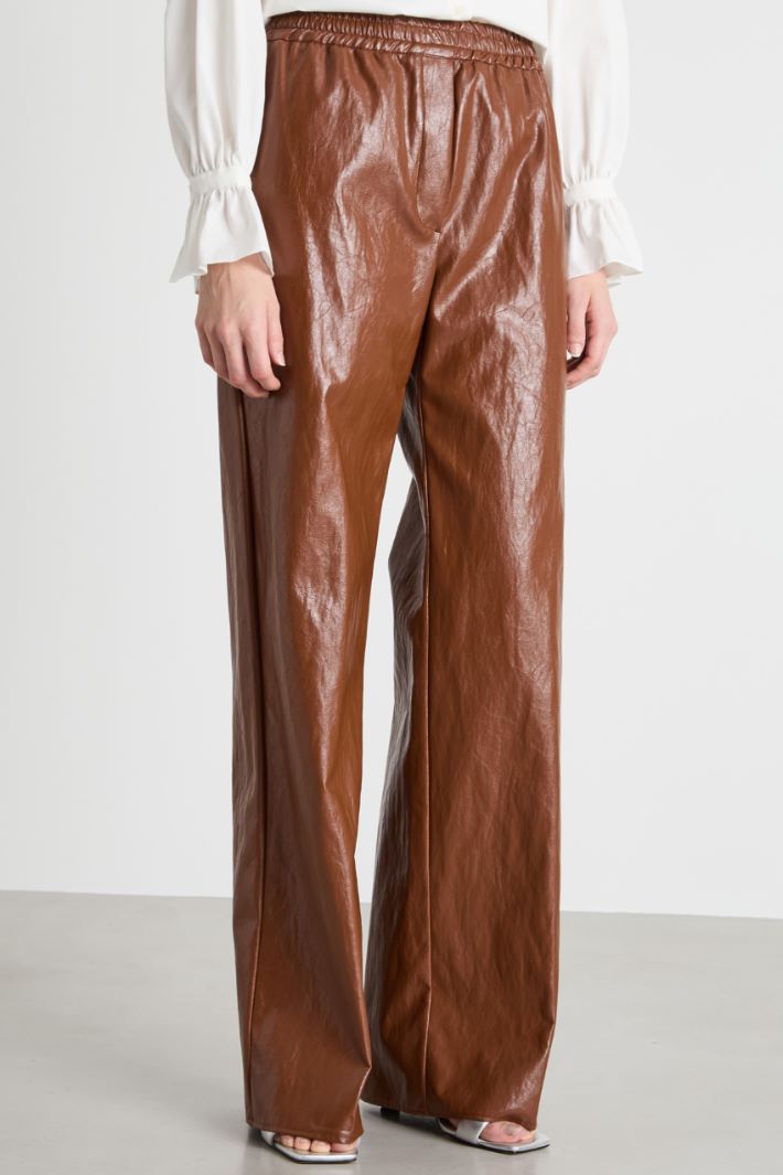 Coated fabric palazzo trousers Intrend - 2