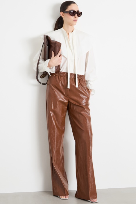 Coated fabric palazzo trousers Intrend