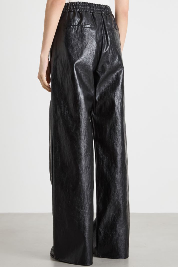 Coated fabric palazzo trousers Intrend - 4