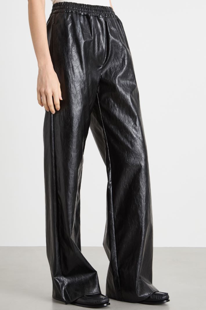 Coated fabric palazzo trousers Intrend - 2