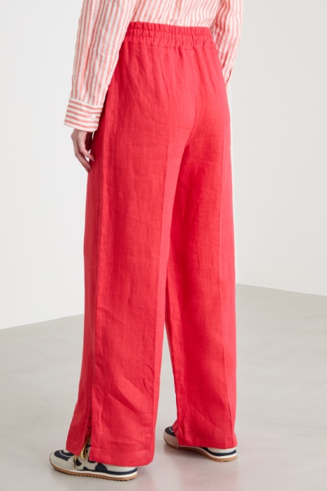 Pantalón ancho de puro lino