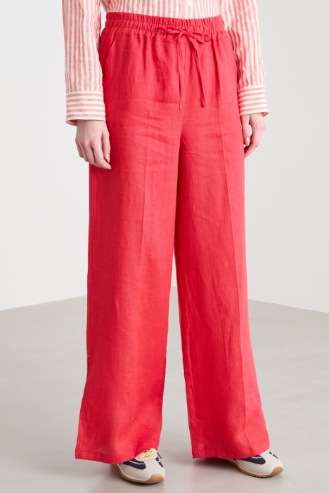 Pantalón ancho de puro lino