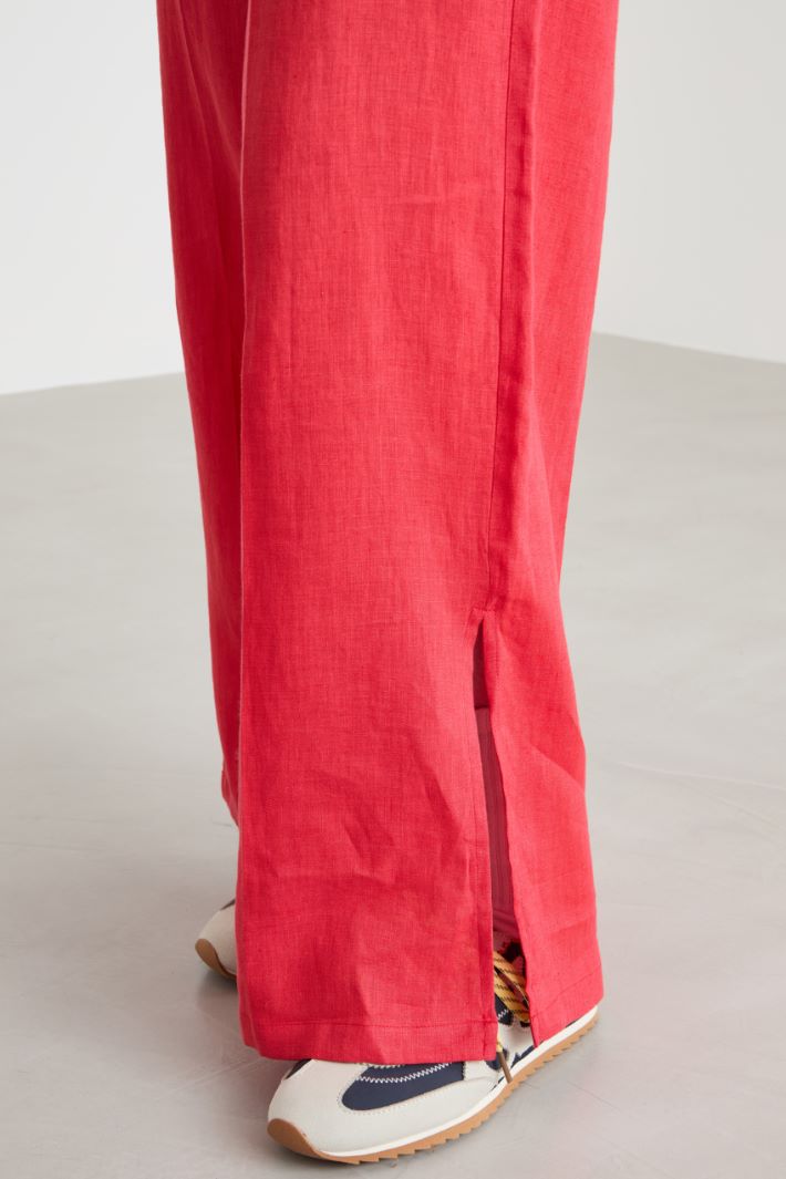 Wide-leg pure linen trousers Intrend - 3