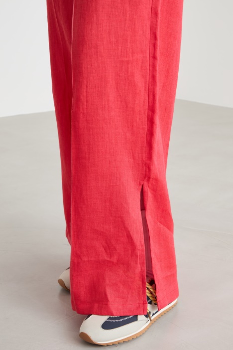 Pantalón ancho de puro lino