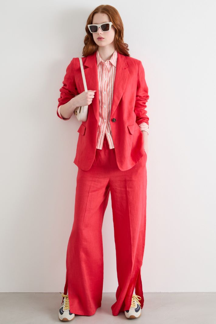 Wide-leg pure linen trousers Intrend