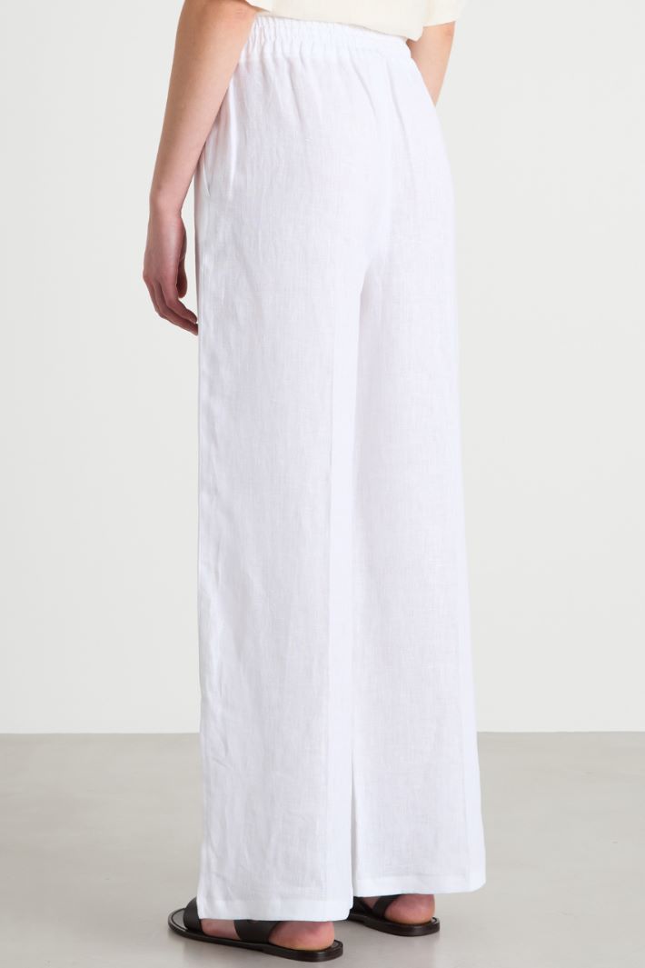 Wide-leg pure linen trousers Intrend - 4