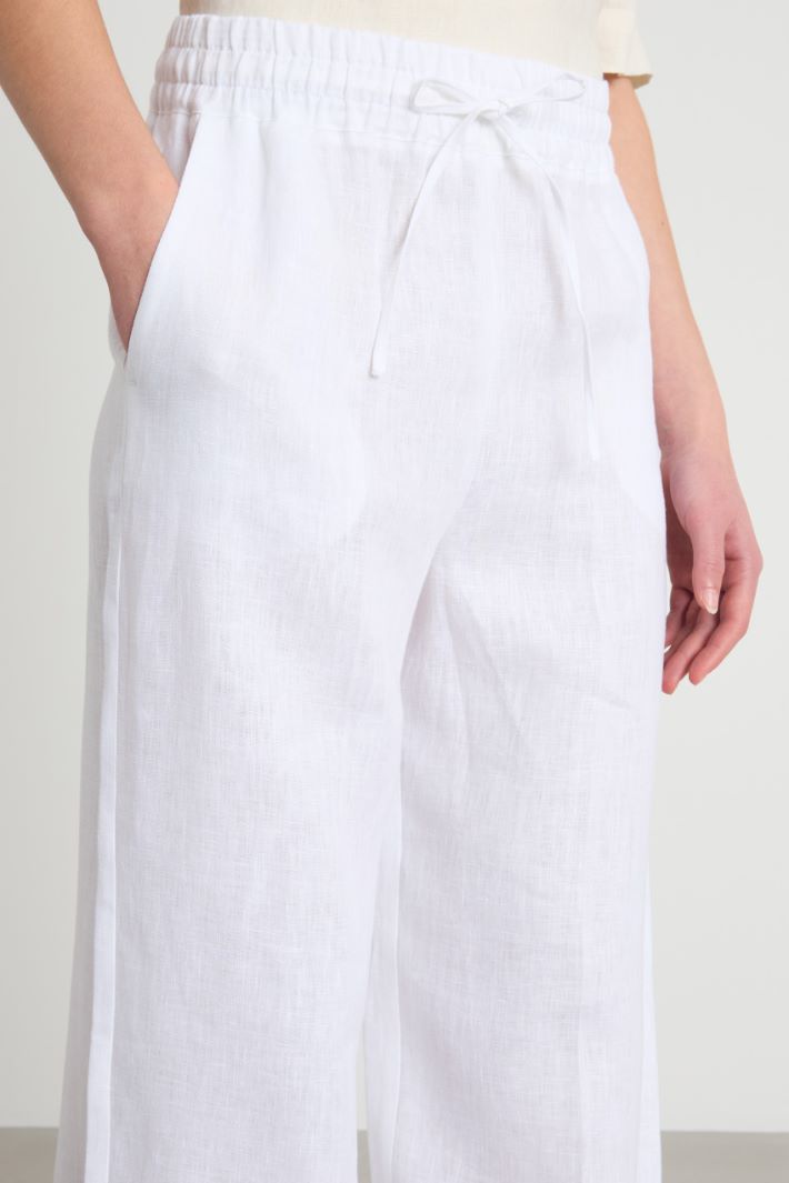 Wide-leg pure linen trousers Intrend - 3