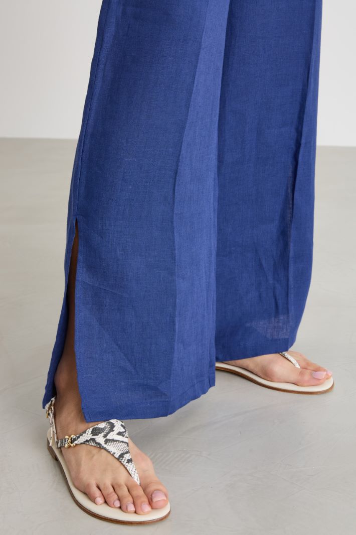 Wide-leg pure linen trousers Intrend - 3