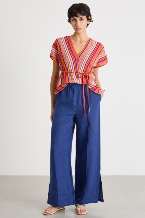 Wide-leg pure linen trousers Intrend