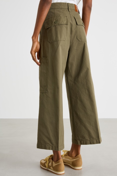 Pantalone cargo in canvas