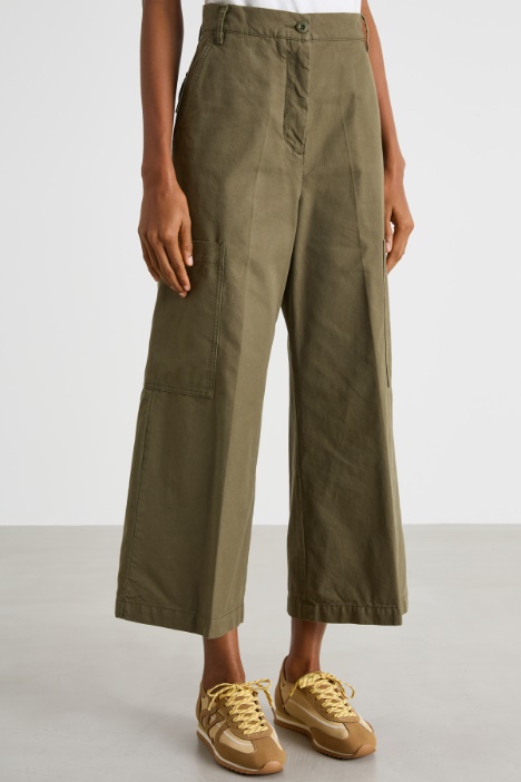 Pantalone cargo in canvas