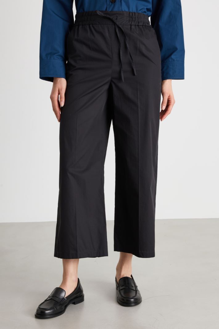 Wide-leg poplin trousers Intrend - 2