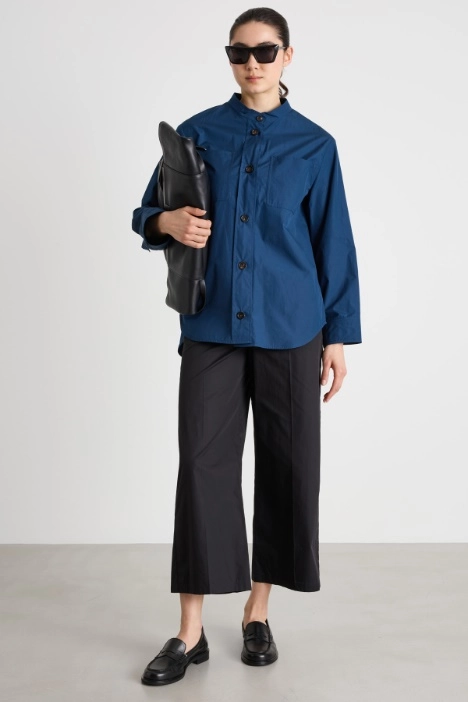 Wide-leg poplin trousers - Intrend