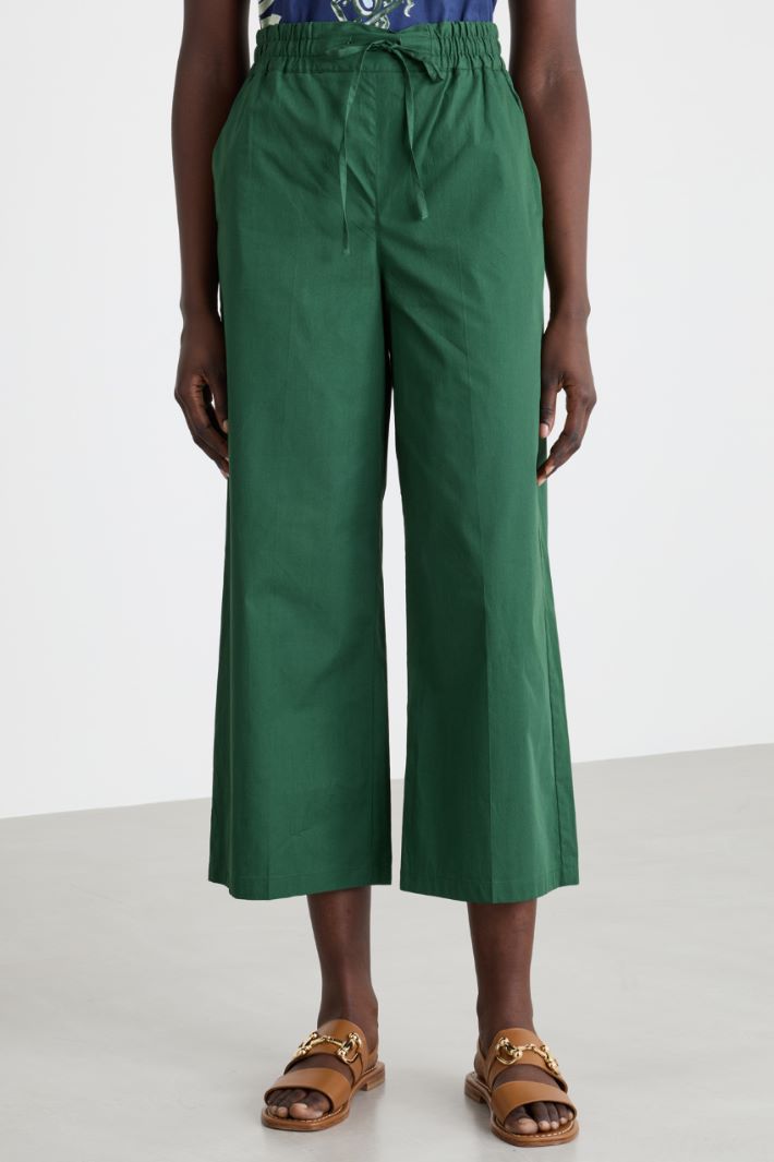 Wide-leg poplin trousers Intrend - 2