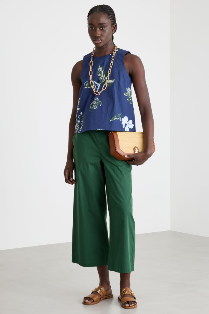 Wide-leg poplin trousers Intrend