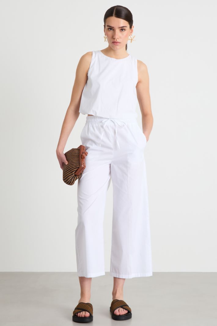 Wide-leg poplin trousers Intrend