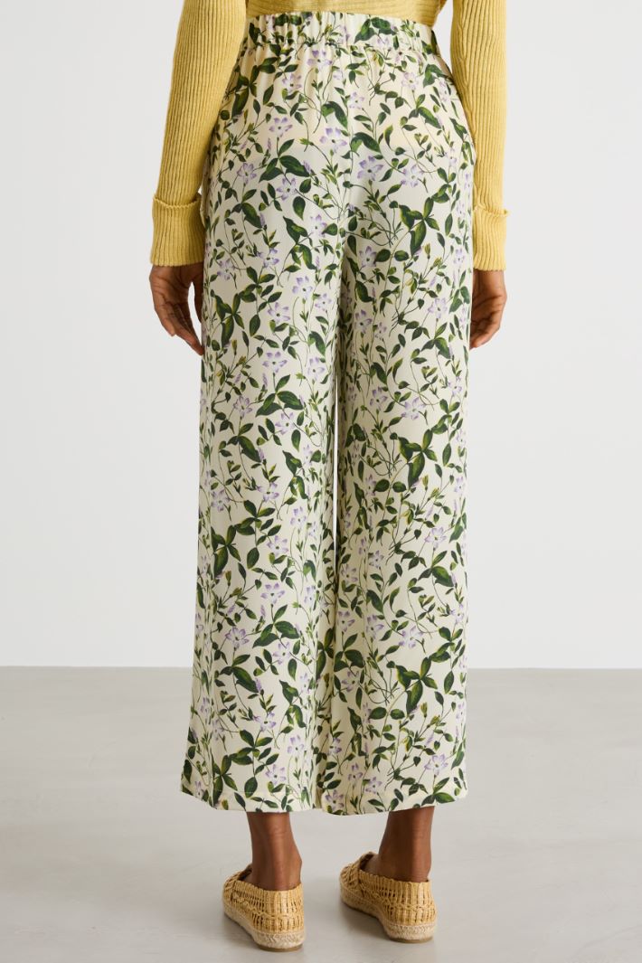Printed crepe de chine trousers Intrend - 4