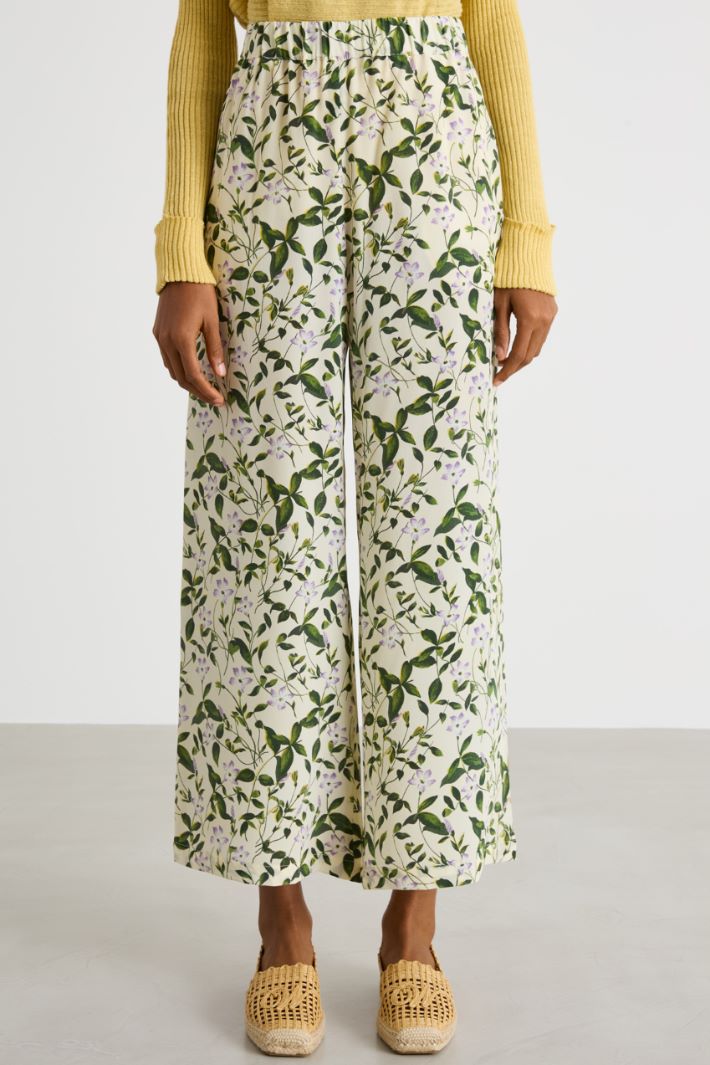 Printed crepe de chine trousers Intrend - 2