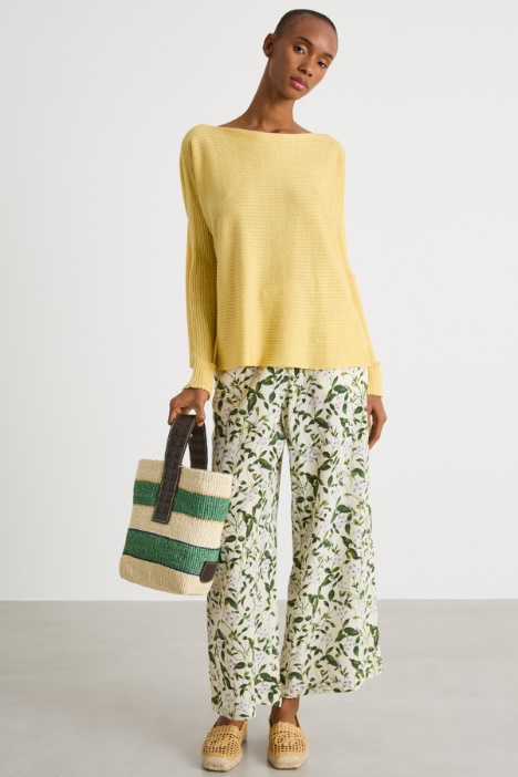 Printed crepe de chine trousers Intrend