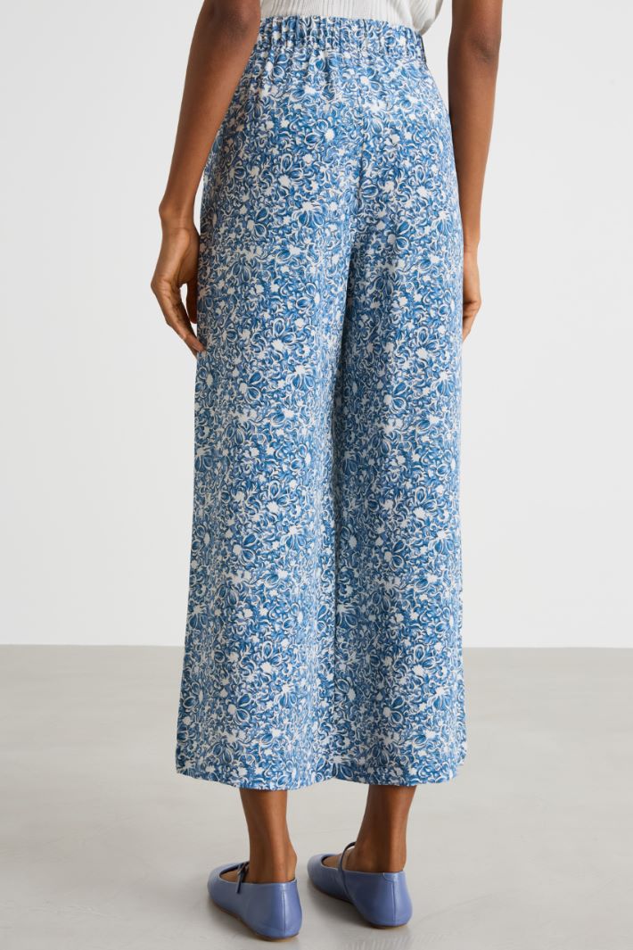 Printed crepe de chine trousers Intrend - 4