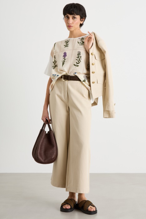 Wide-leg drill trousers Intrend